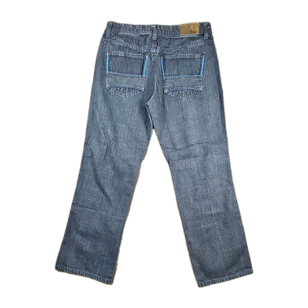 Vintage Dmar Dmax Jeans Blue Stitch Mens 36x32 Relaxed Straight‎ 100% Cotton